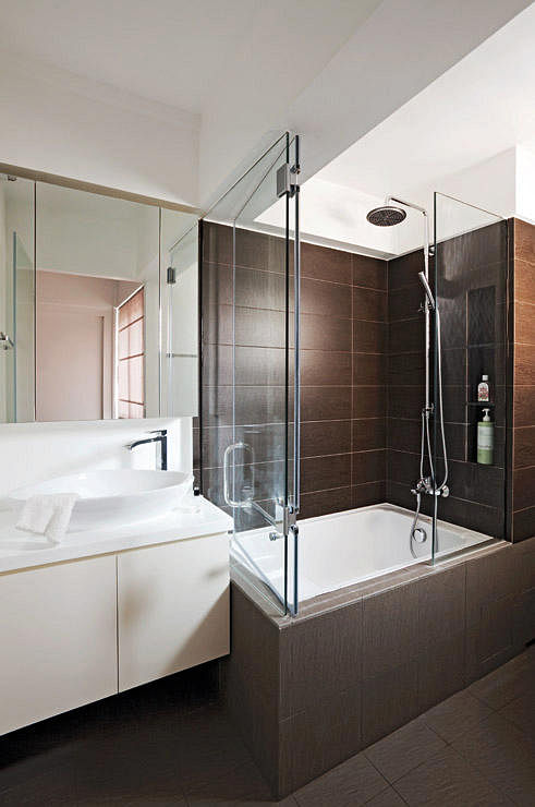 Although not a full-sized bathtub, a soak tub offers a similar pampering treatment in a smaller space.