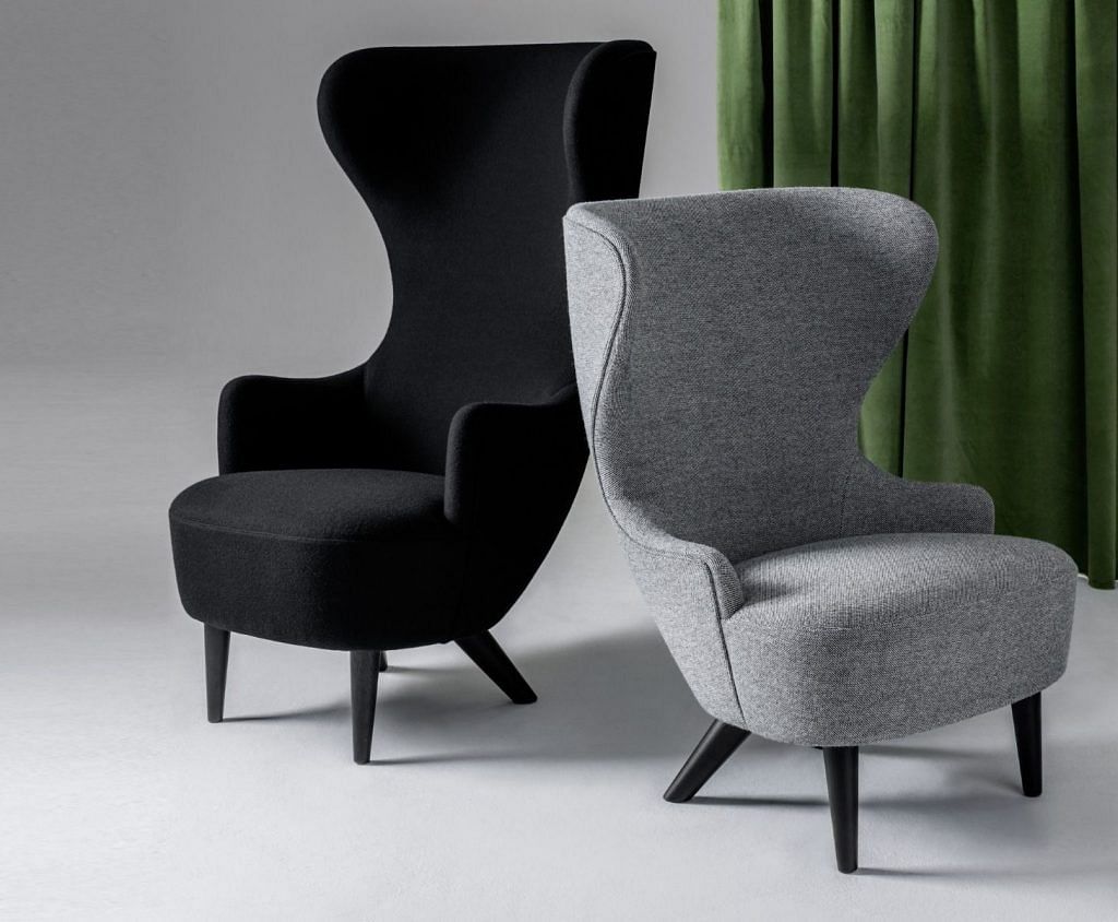 modern grey velvet chair