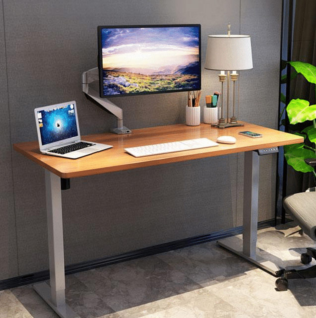 wood desk with resin